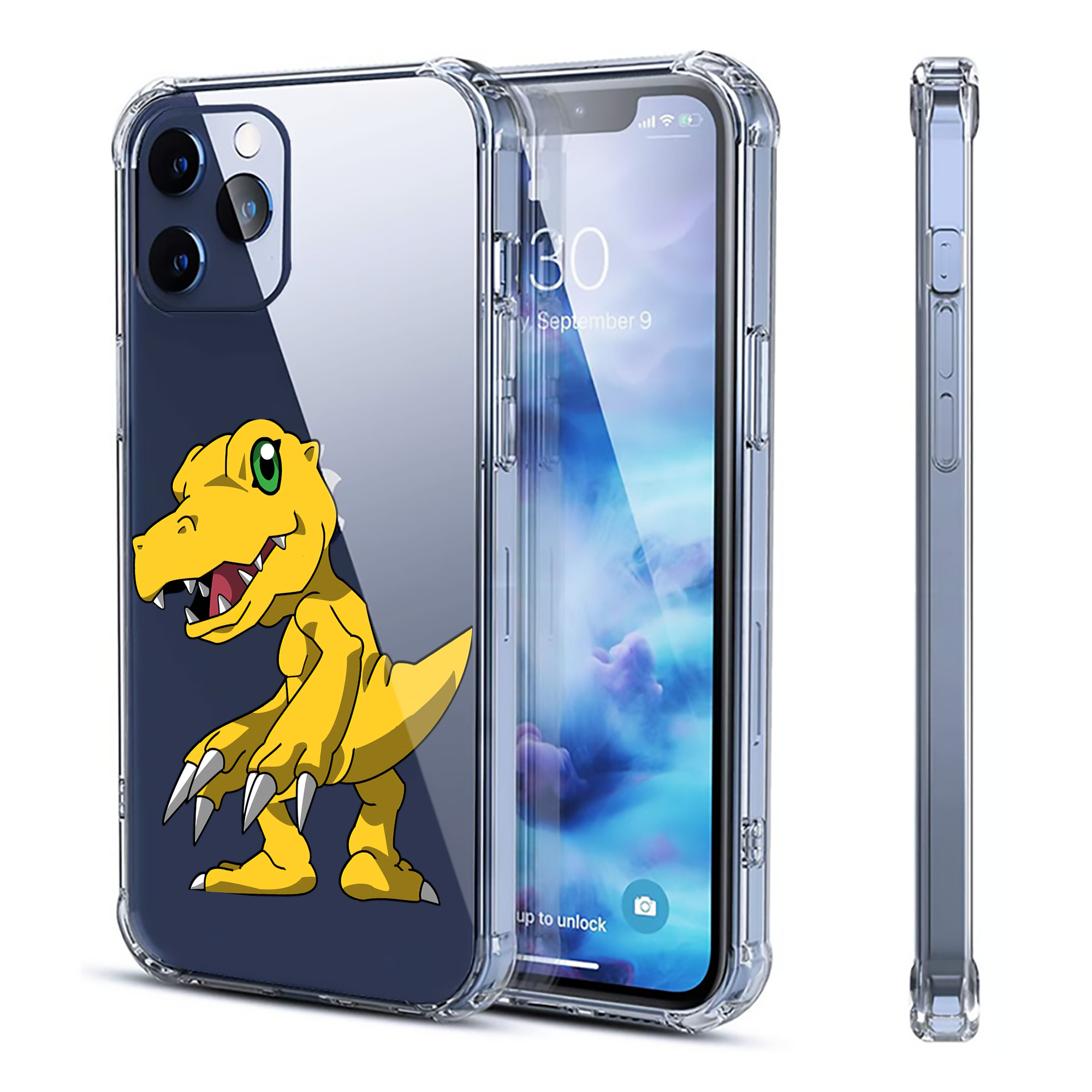 （画像用） Digimon デジタルモンスター/デジモン 【iPhone 12シリーズ対応】透明スマホケース（クリアソフトケース）